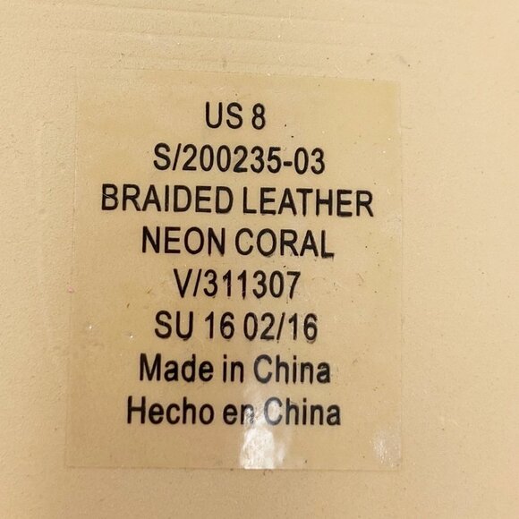 GAP | Braided Leather Neon Coral Sandals Flip Flops 8 NWT - Picture 5 of 6